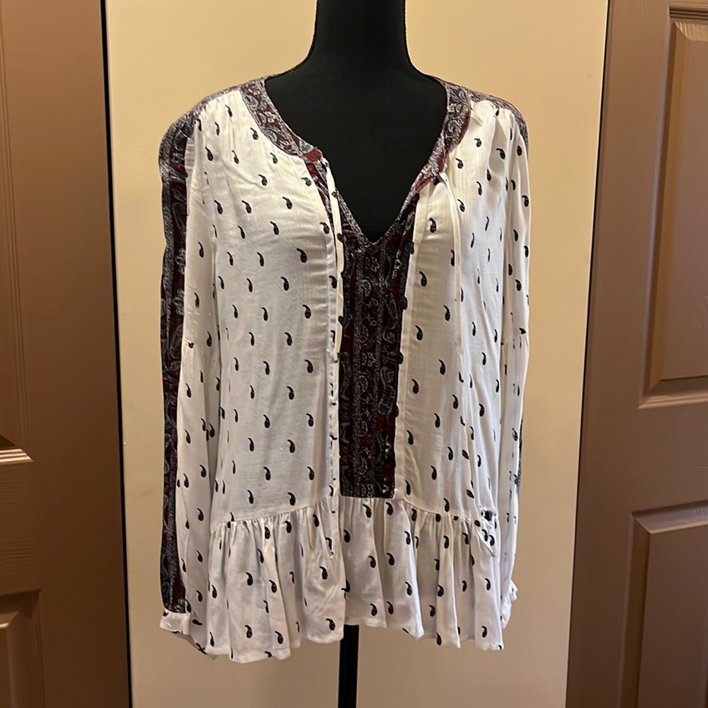 Lucky Brand Paisley BOHO shirt